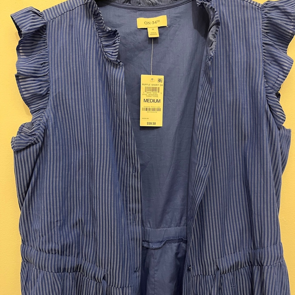 Chic Blue Ruffle Sleeve Dress - Picture 5 of 5